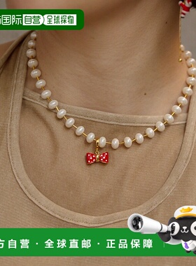 1h可退 日本直邮ear PAPILLONNER 女装 人造珍珠项链 镂空平形珍