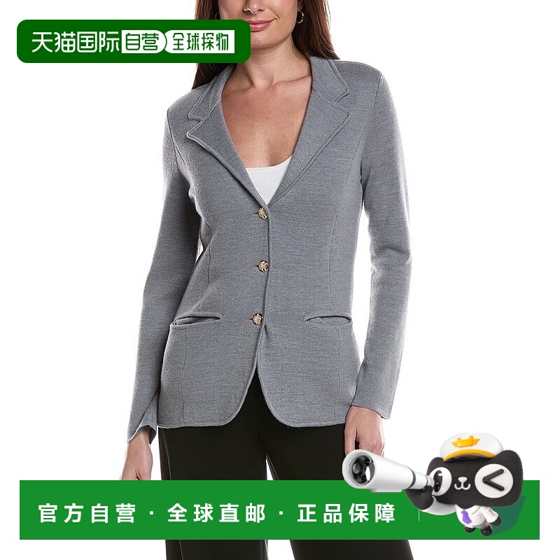 自营Bruno Magli Merino Wool-Blend Sweater Blazer - grey 美国