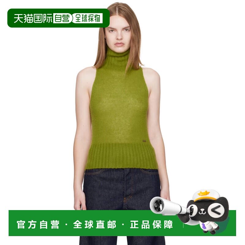 1h可退 香港直邮Tom Ford 汤姆 福特 女士 绿色高领毛衣 MAK1381Y
