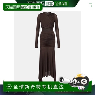 001288 香港直邮The Attico 女士 透视刺绣薄纱中长连衣裙