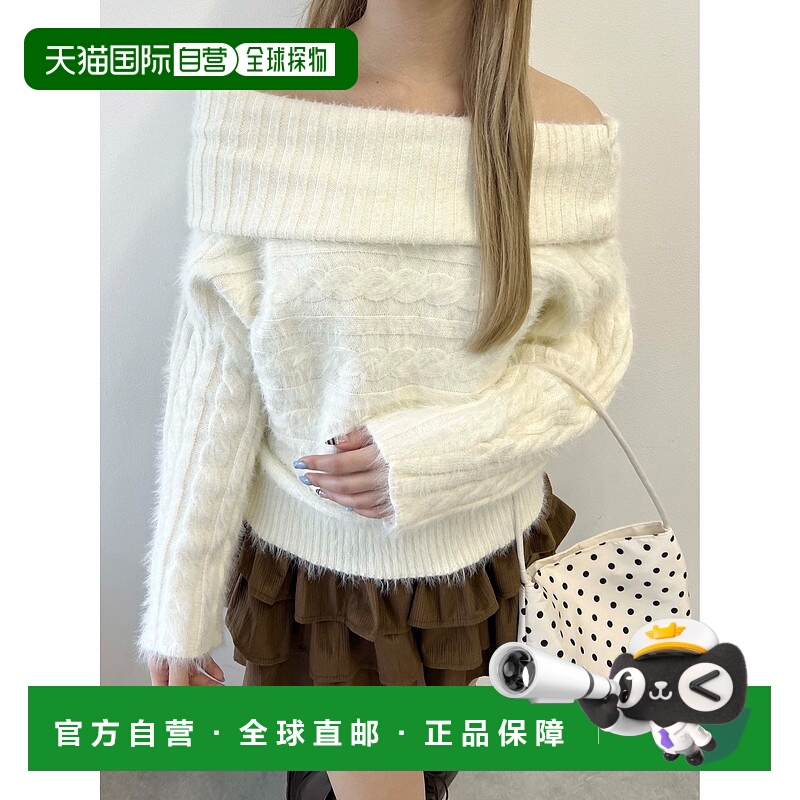 1h可退 日本直邮PHILLY 女装 宽松落肩 针织上衣 半露肩设计 PL25