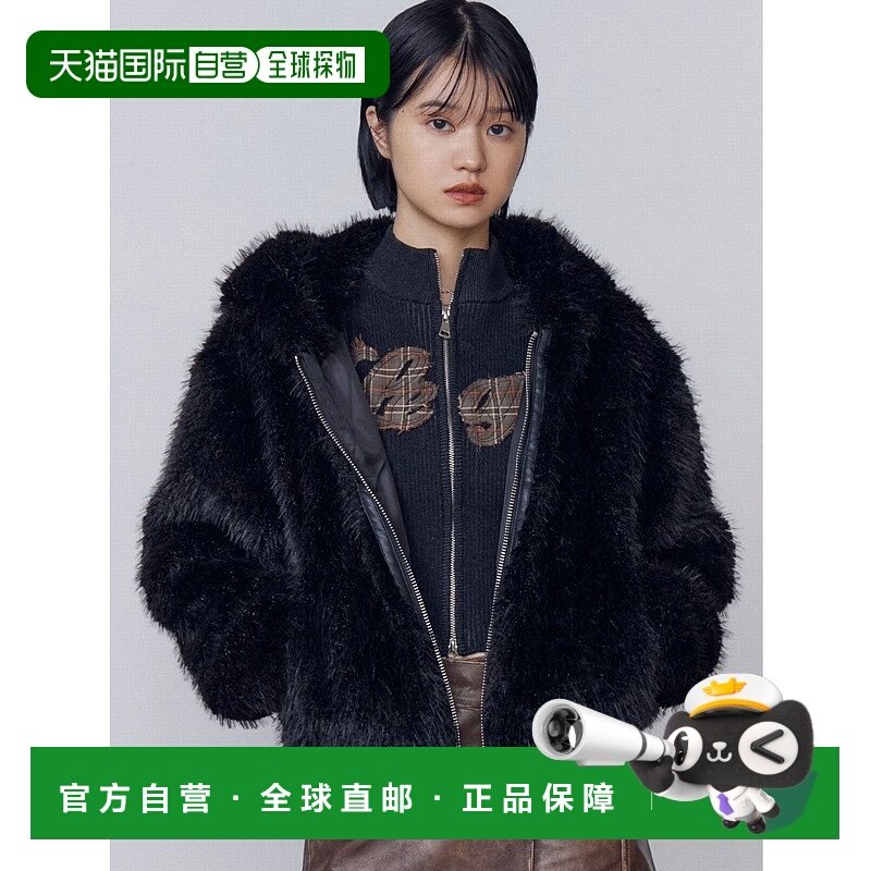 1h可退 日本直邮EMODA 女装 宽松落肩设计 仿毛领连帽短外套 双口,女装/女士精品,短外套,淘宝优惠券,粉丝福利购,淘宝优惠卷