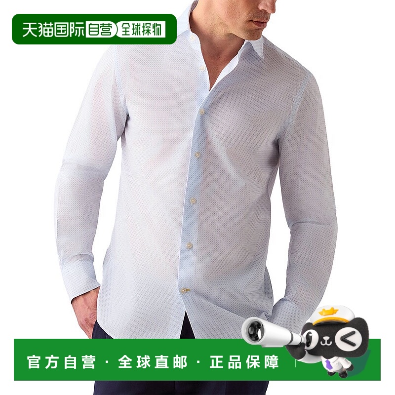 自营Robert Talbott  Reynolds Micro Print Shirt - navy/blue