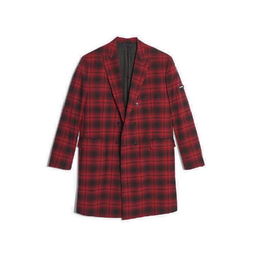 Balenciaga 红格双排扣大衣 556686TDT11