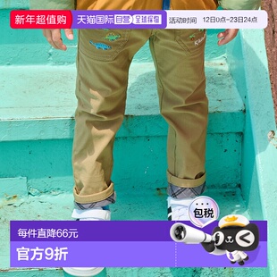 【特价】日本直邮Kladskap 恐龙图案翻边长直筒裤