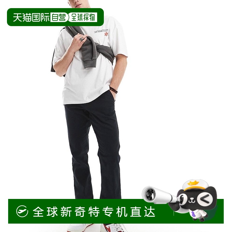香港直邮潮奢 ASOS 男士 设计修身斜纹棉布裤外穿显瘦正品舒适