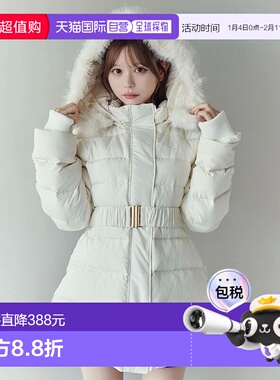 1h可退 日本直邮EATME 女装 修身显瘦羽绒服 可拆卸仿毛领  34256