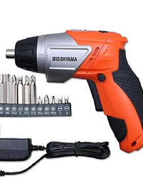 日本直邮IRIS OHYAMA电源充电式无线电钻附金属头12套件 橙色