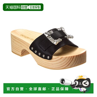 黑色 自营 缎面凉鞋 Rossi 美国奥莱直发 Sergio