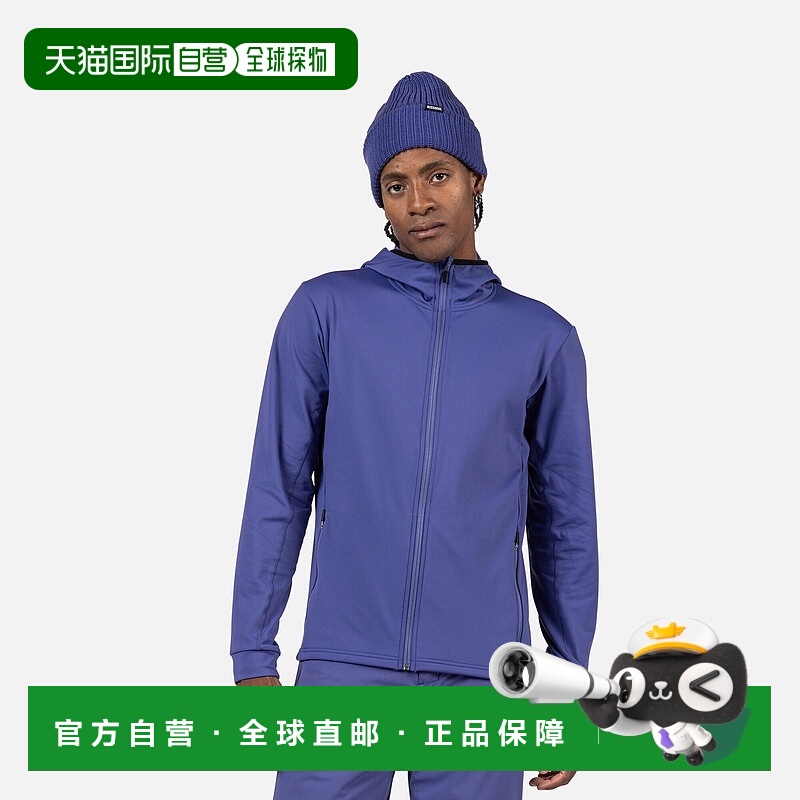 自营欧洲直邮ROSSIGNOL 男士带拉链连帽中层夹克运动经典抓绒休闲