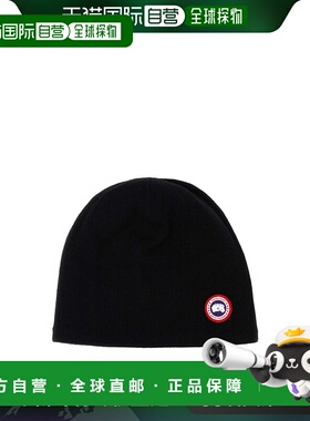香港直邮CANADA GOOSE 男士帽子 5116M61 SS2025 黑色 Logo beani