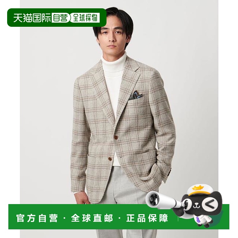 1h可退 日本直邮UNITED ARROWS 时尚格纹三粒扣西装外套 C-MODEL