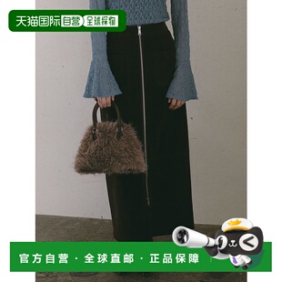1h可退 日本直邮LAGUNAMOON女士I线廓形仿麂皮拉链长裙 032550800