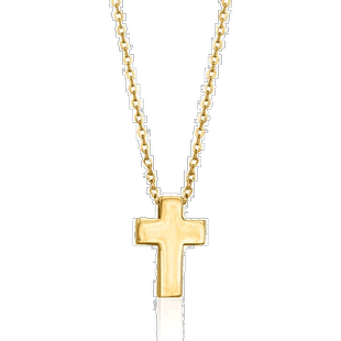自营Ross-Simons 14kt 黄金十字架吊坠项链 18 英寸 美国奥莱直发