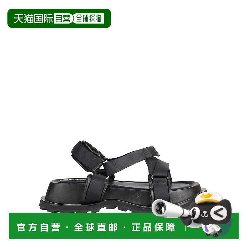 1h可退 香港直邮潮奢 Jil Sander 吉尔 桑达 女士 凉鞋 black黑色