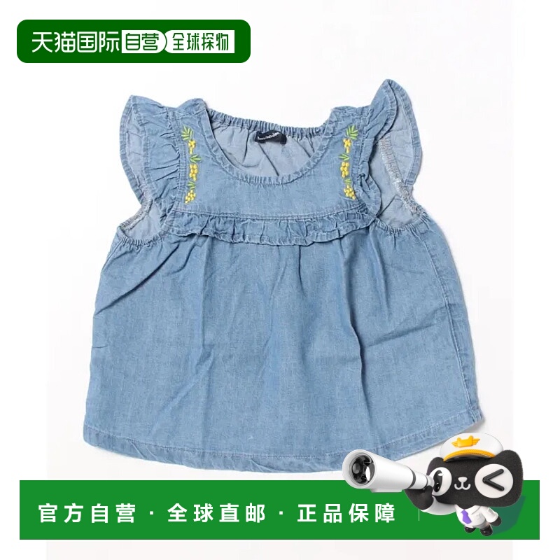 1h可退 日本直邮moujonjon 儿童款春季牛仔刺绣背心 多季节搭配