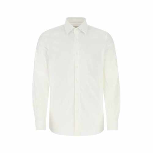 PRADA 男士衬衫 UCM60810HTF0009 CO 白色 White poplin shirt