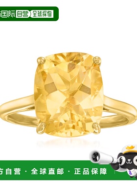 自营 Ross-Simons 黄水晶 18kt 金镀在纯银上戒指 - 黄色 美国奥