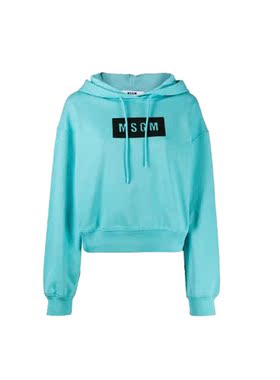香港直邮Msgm女士连帽卫衣绿色logo印花棉质2941MDM1777799NEW
