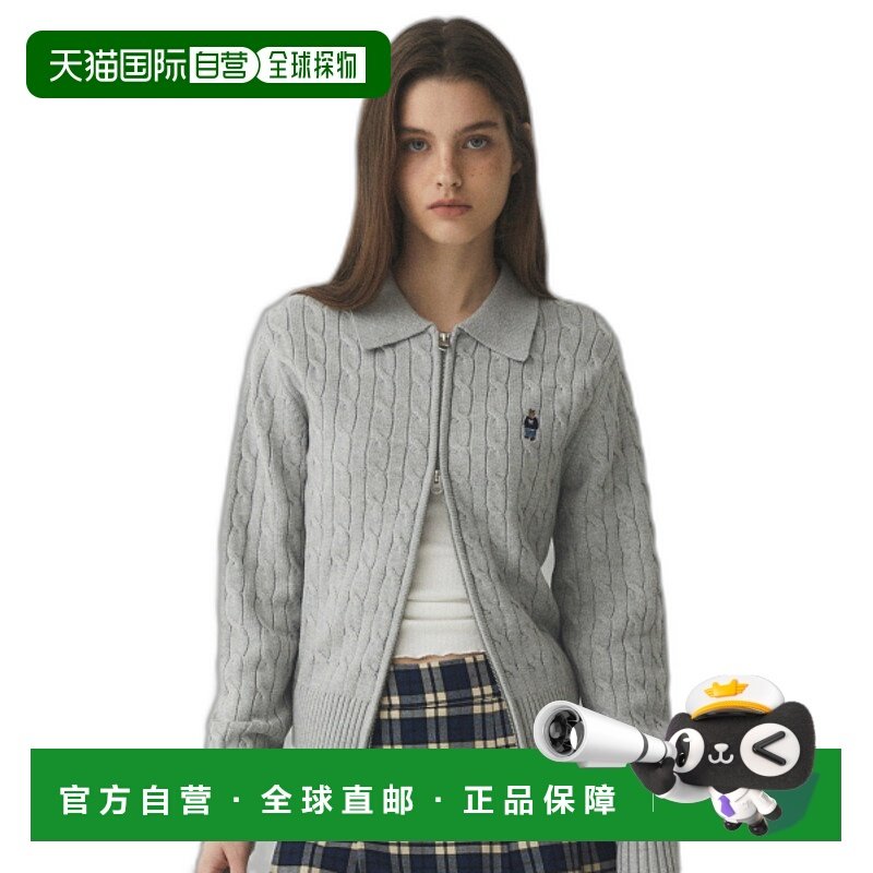 韩国直邮WHO.A.U女士毛针织衫 Steve Crop Cable Zip-up Cardigan