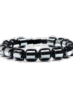 自营 Crucible 洛杉矶赤铁矿串珠可调节手链（8 毫米）- 灰色 美