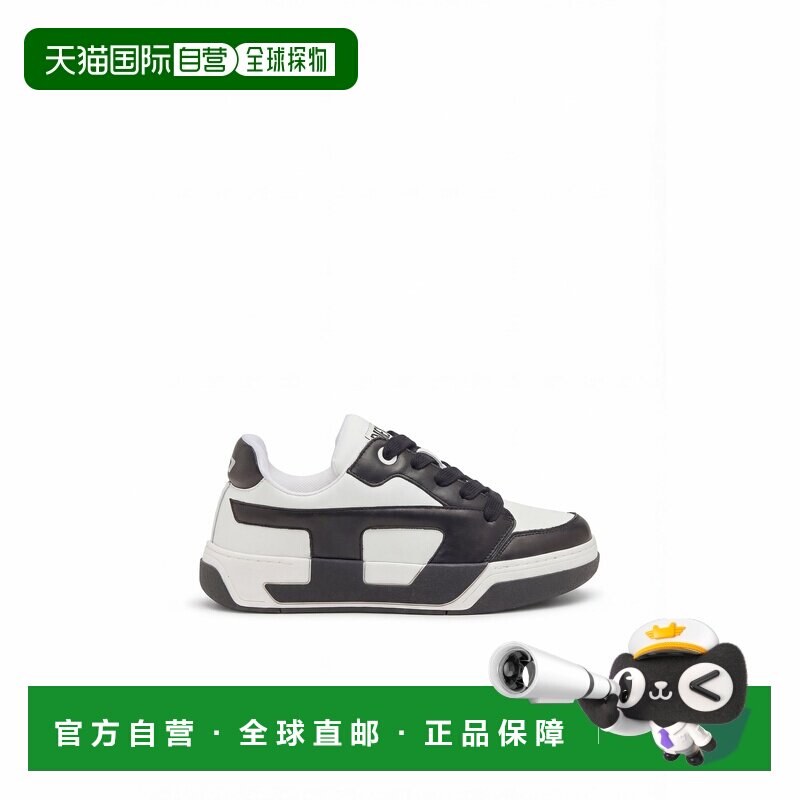 自营欧洲直邮Diesel迪赛 D-Ollie男士白色/黑色皮革撞色运动鞋