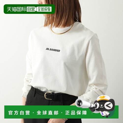 日本直邮JIL SANDER T恤 J02GC0141 J20103 女士长袖Logo T恤 圆