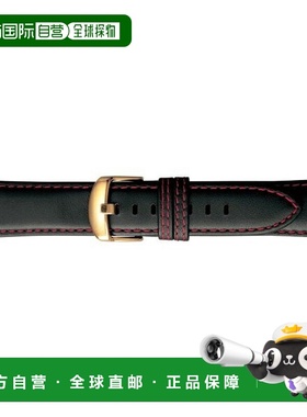 日本直邮BAMBI SCOTCHGARD 黑色皮革表带配红色缝线（BCME004R1S