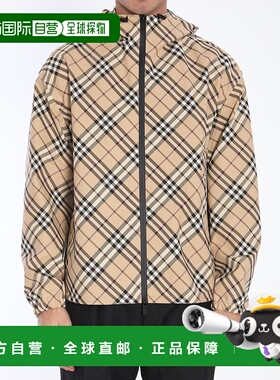 香港直邮BURBERRY 男士夹克 8101493A5686 SS2025 浅棕色 Check t