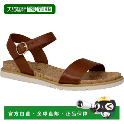 自营sun + stoneSun Stone Mattie Flat Sandals Cognac  1000860