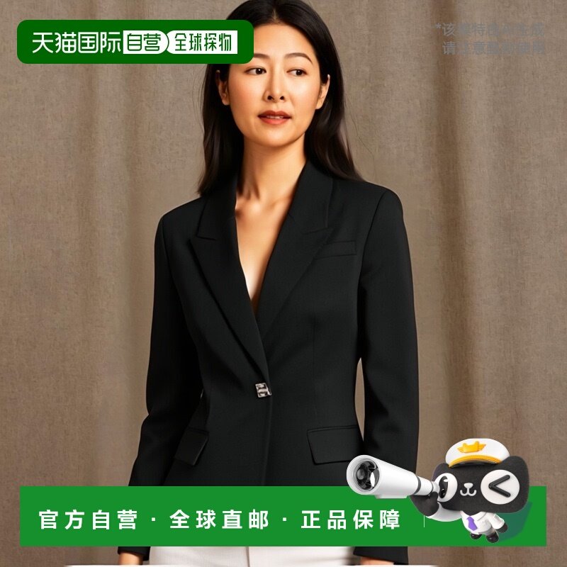 香港直邮GIVENCHY 女士西服 BW30JM15CT001 AW2024 黑色 Wool Bla