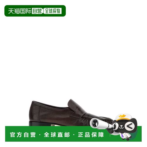 香港直邮The Row 女士 深褐色皮质柔软乐福鞋皮鞋 F1280L894