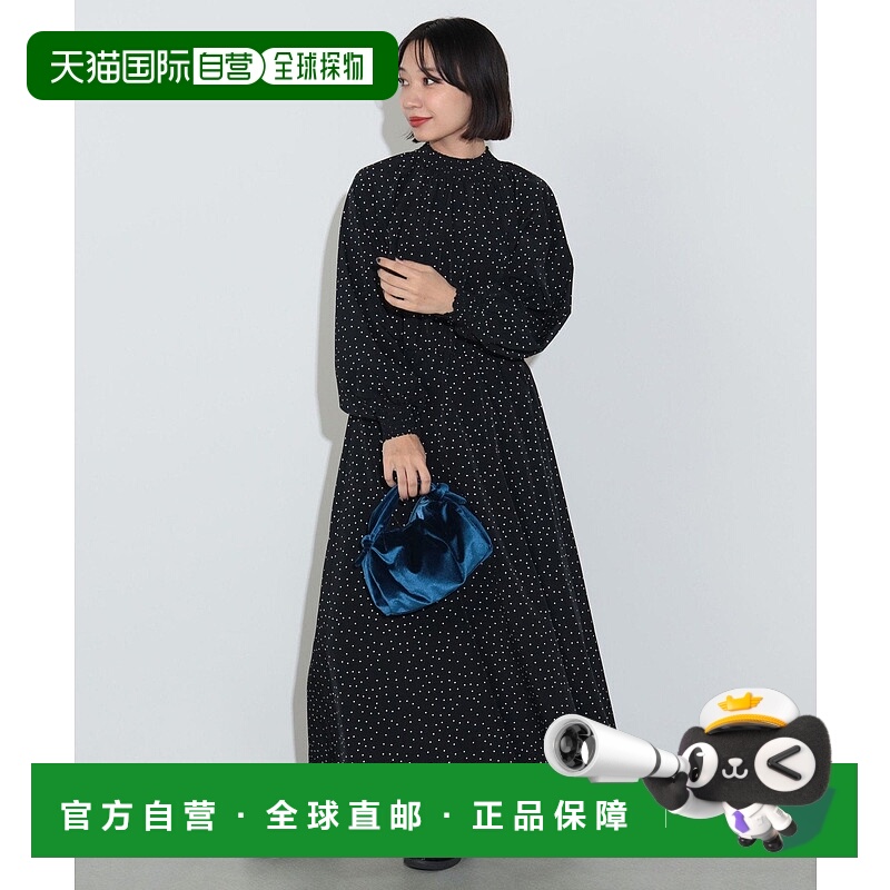 日本直邮BEAMS 圆点印花可水洗褶皱连衣裙