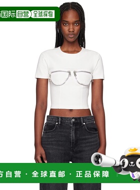 1h可退 香港直邮潮奢 AREA 女士 白色 Zipper Bustier Cup T 恤 R