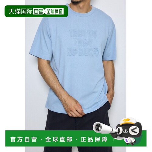 日本直邮AZUL BY MOUSSY 男装 浮雕logo纯棉T恤 2【付后1h可退】