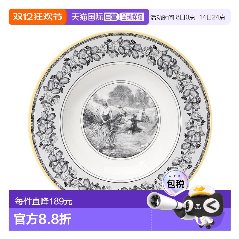 韩国直邮Villeroy & Boch唯宝餐具盘子白色图案花边大容量24cm