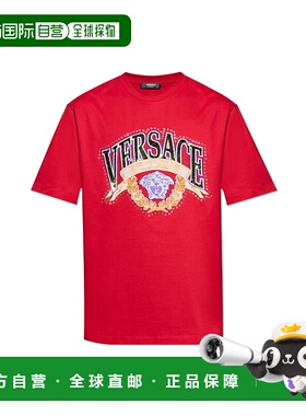 香港直邮VERSACE 男士T恤 10133021A158861RB30 AW2025 红色男装