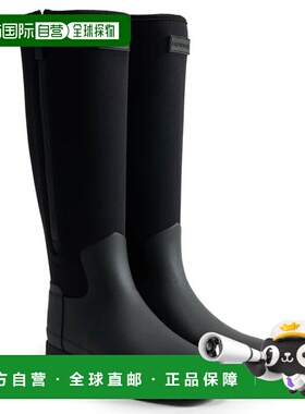 日本直邮Hunter 女士精致高筒氯丁橡胶拉链靴 WFT4009NRE-BLK