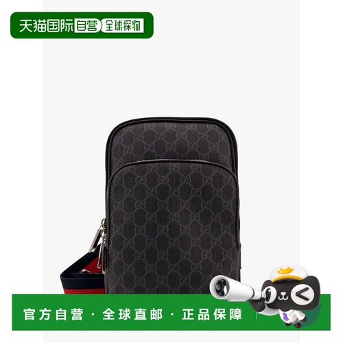 1h可退 香港直邮Gucci 古驰 男士 GG黑色小号单肩包 822073FADJM