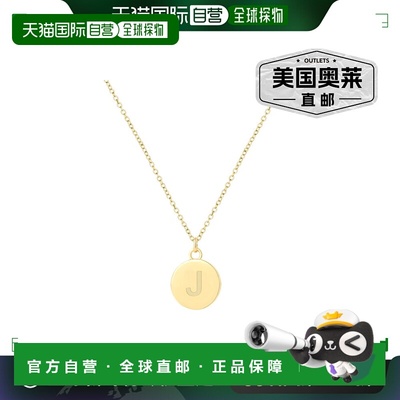 savvy cie jewels18K 镀金纯银圆形字母吊坠带链条 - 字母 j 【美
