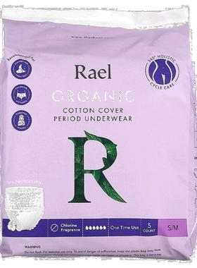 香港直邮Rael, Inc.,有机棉生理期内裤，S/M，5 条卫生棉条正品