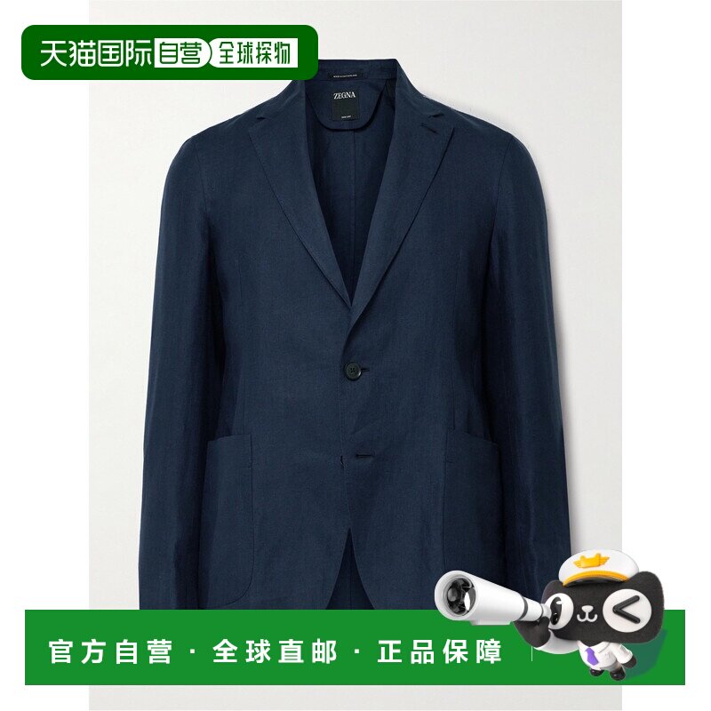 1h可退 香港直邮zegna 杰尼亚 男士 Oasi Lino 修身斜纹布西装外