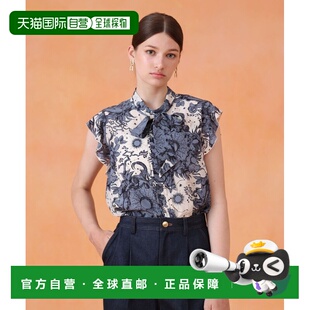 1h可退 日本直邮ANAYI 女装 星座印花立领 bowtie 丝质衬衫 10252