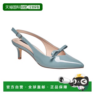 自营French Connection Women's Patent Bow Kitten Heel - blue