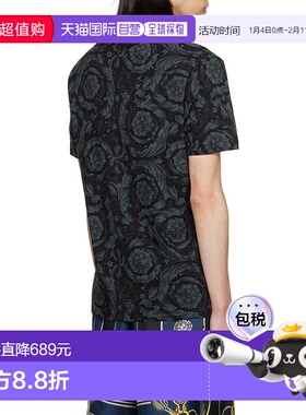 香港直邮Versace Barocco T 恤 10009591A11188短袖范思哲