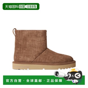 Men雪地靴男靴 圆头短筒靴靴子 香港直邮FENDI 25FW