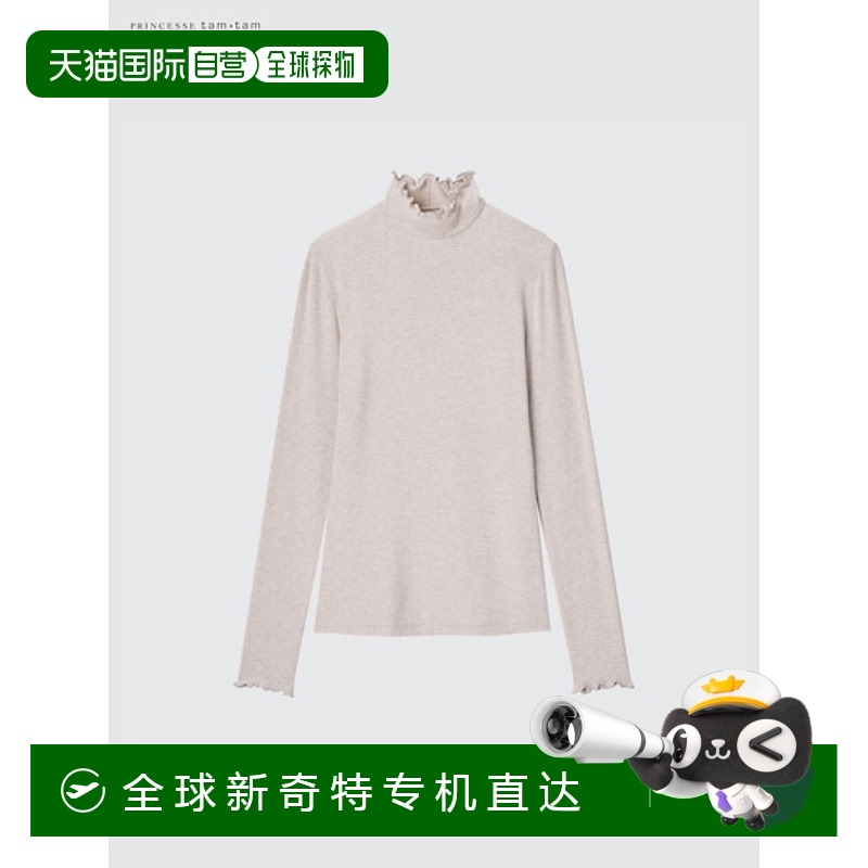 日潮跑腿UNIQLO优衣库 女款极暖 HEATTECH 羊绒混纺罗纹高领 T 恤