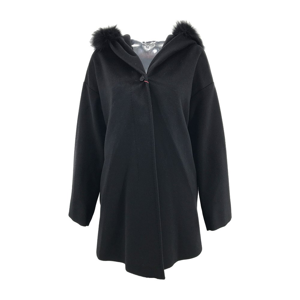 MAX MARA 女士外套 6080074906011 AW2021 黑色 长袖连帽大衣