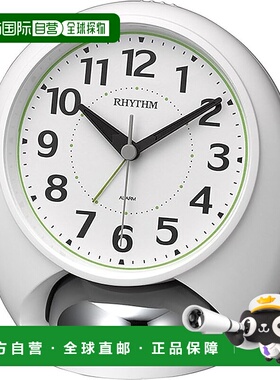 【日本直邮】Rhythm丽声 闹钟 大音量 白色 4RA480SR03石英