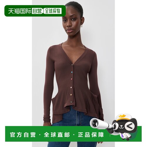 香港直邮Staud 女士 Jamie 衫 brown棕色 舒适时尚